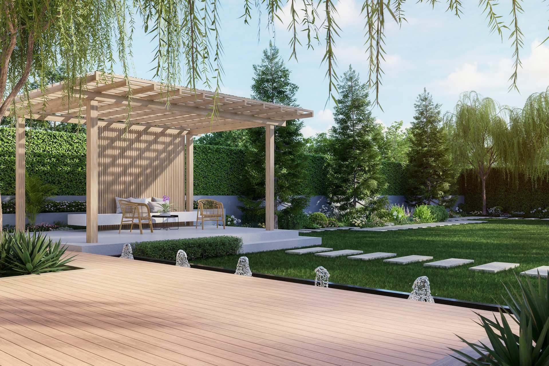 Terrassendielen in Berlin & Brandenburg – hochwertige Holz- und WPC-Dielen für langlebige, stilvolle Terrassen im Garten.
